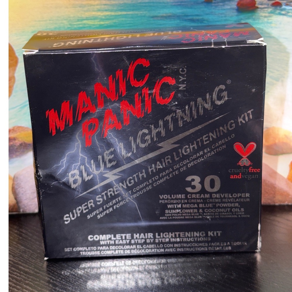 Manic Panic Blue Lightning 30 Vol Super Strength Hair Lightening Bleach Kit NEW - Picture 2 of 4